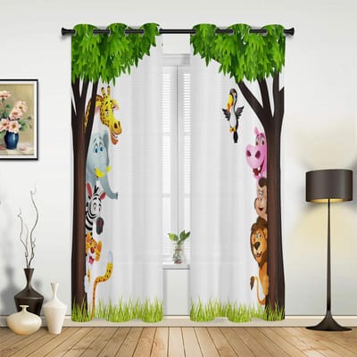 Olifantenkunst Indiase Bobo Stijl Gordijnen voor Slaapkamer Woonkamer Drapes Keuken Kinderkamer Raamgordijn Moderne Huisdecoratie 135W x 60H(cm) x1