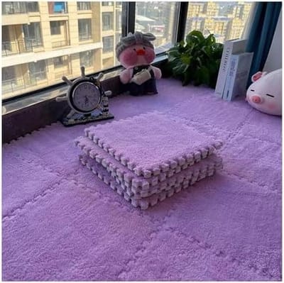 Pluche Puzzelmatten - Schuim Tegels - Speelkamer Inrichten - Zacht Pluche Oppervlak - 12 Stuks 30x30cm - Veelkleurig