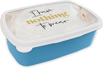 Broodtrommel Blauw - Lunchbox - Brooddoos - Kids - Quotes - I have nothing to wear - Kleding - 18x12x6 cm - Kinderen - Jongen