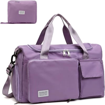 Reis Duffle Bag - Sporttas Weekendtas - Veelzijdig Gebruik - Apart Schoencompartiment - 46 x 28 x 25 cm - Paars