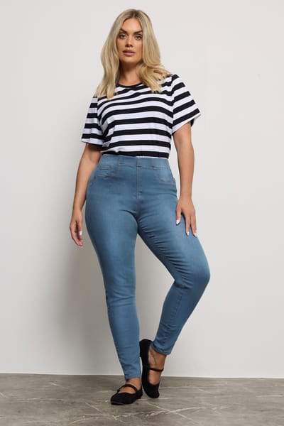 Yours For Good Lola Shaper Jegging In Midblauw Size 44