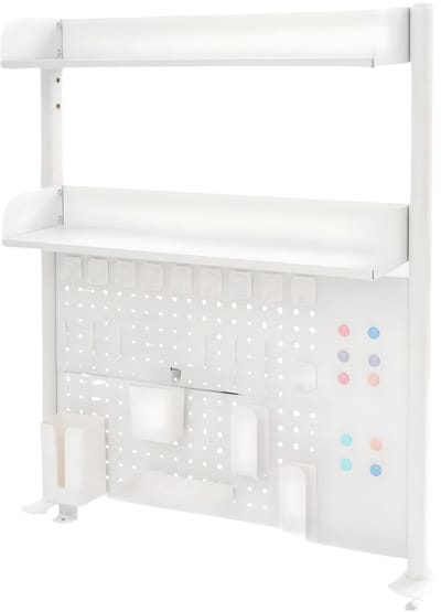 Klembevestigbare Pegboard Organizer – Voor thuiskantoor en knutselen – Multifunctionele bureau-opbergruimte – Wit (80×12,5×95 cm)
