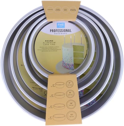 Ronde Taartvormen Set van 4 Diep – 15, 20, 25, 30 cm – Professionele Bakvormen van Geanodiseerd Aluminium