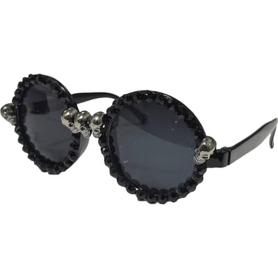 Dernières Lunettes de Soleil Crâne Cloutées de Diamants Fête Danse Vacances Lunettes Décoratives Mode Oeil de Chat Lunettes de Soleil Décoratives pour Adultes As shown