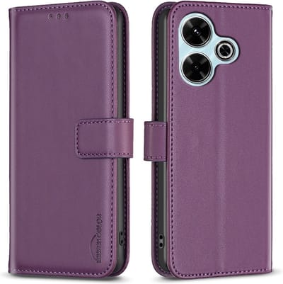 BINFEN Hoesje - Geschikt voor Xiaomi Redmi 13 / Poco M6 4G Hoesje - BINFEN Book Case - Paars
