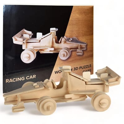 Allecto - 3D-puzzel auto - educatief houten speelgoed - bevordering hand-oogcoördinatie - 15 cm - creatief leren - geschikt voor 36 maanden en oude...