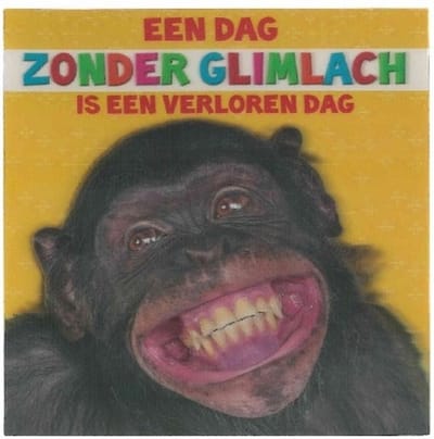 Depesche - 3D wenskaart met aap en de tekst "Een dag zonder glimlach ..." - 011