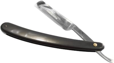 MEDLUXY® - Openscheermes - INOX Snijblad - Kleur: Zwart - MK-0645 - (Shavette Barbiersmes, Kapper Scheermes, Open Scheermes)