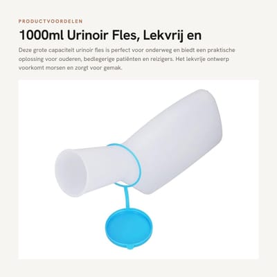 Dailygoods - 1000ml Urinoir Fles, Lekvrij en Draagbaar voor Reizen