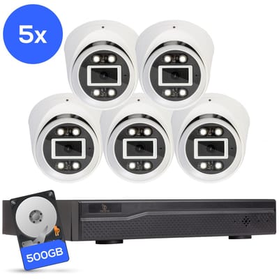 Teceye Compleet Camera Beveiliging Set met 5x POE Camera - Beveiligingscamera - Beveiligingscamera binnen - Beveiligingscamera buiten - CCTV Camera systeem - Beveiligingscamera set - Bewakingscamera set