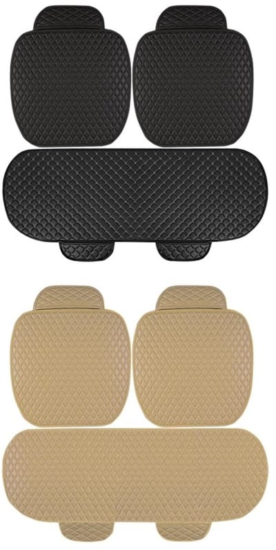Dailygoods- Autostoelhoes Zwart/Beige - PU Lederen Autostoelbeschermer - Ademend Antislip - Slijtvast en Duurzaam - Ergonomisch Ontwerp - Perfecte Bescherming - Autokussen