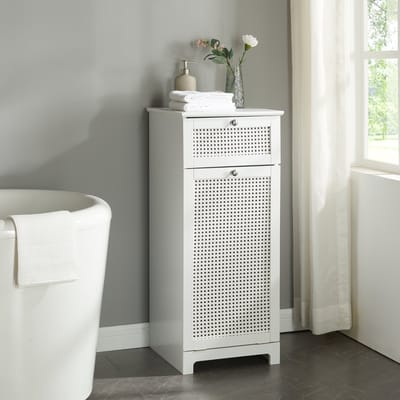 Badkamerkast Karlsøy met wasmand 90x38x40 cm wit