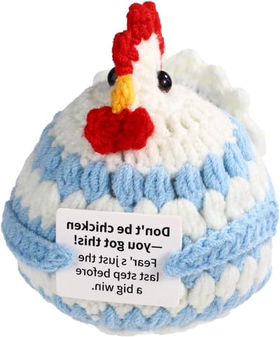 Kip Haakwerk - Emotionele Steun Dieren - Motiverend Cadeau voor Thuis - Decoratie - Blauw