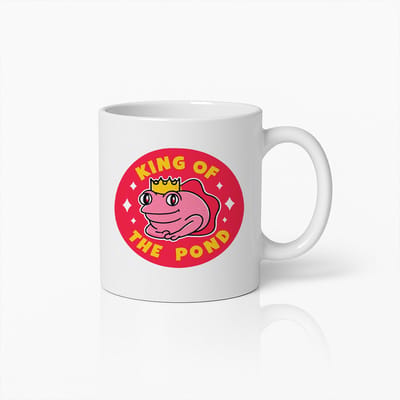 King of the Pond Mok – 330ml Grappige Kikker Koffiemok met Kroon Design – Leuk Cadeau voor Dierenvrienden & Kikkerliefhebbers