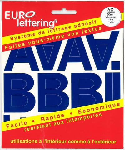 Pickup Helvetica blauw Eurolettering plaklettersboekje - 50 mm letters - 5 cm