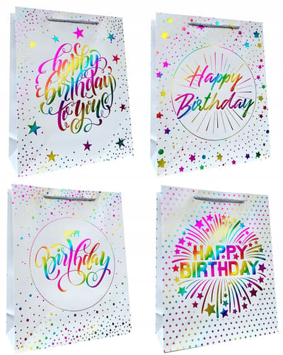 Feestelijke Cadeautas 'Happy Birthday' 18x23x10cm - Willekeurig Patroon