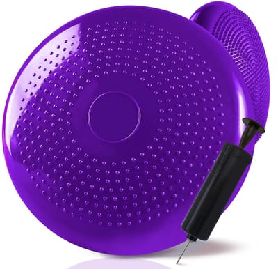 Opblaasbaar kussen voor yoga, fitness, pilates, sport, training, antislip, pvc-oppervlak met handmatige luchtpomp
