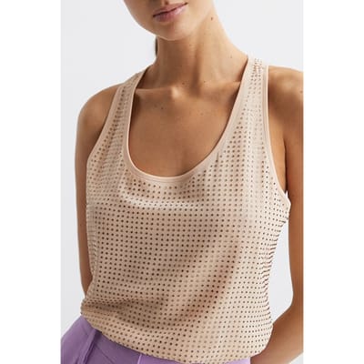 Reiss Brooklyn Nude Tank — Classic Fit Size: 10 | Tanks &amp; Camis Outlet | Dames | Beige