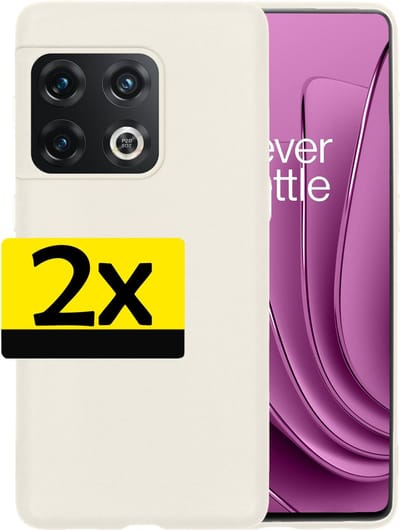 Hoesje - 2 Stuks - Geschikt voor OnePlus 10 Pro - Sterk & Shockproof - Case Siliconen - Back Cover - Telefoon Hoes - Telefoonhoesjes - Wit