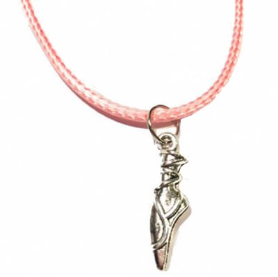 Ketting -roze -45 cm- Ballet- balletschoen- zilverkleur- Charme Bijoux