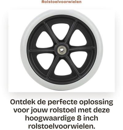Dailygoods- Rolstoelvoorwielen 8 Inch - Antislip Rubber - Lichtgewicht - Maximale Belasting 120 kg - Eenvoudig te Installeren - Geschikt voor Gehandicapte Voertuigen - Rolstoelwielen