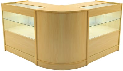 Winkeltoonbankset led selene - esdoorn - 90/60cm - 3-delig
