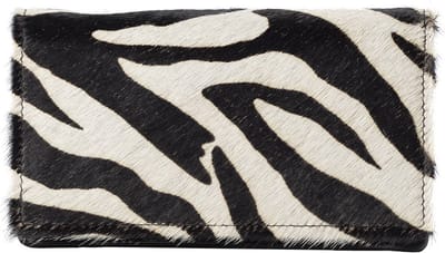 Zwart Leren Dames Portemonnee - Anti-Skim - Met Dierenprint – Anti-Skim - Dames Portemonnee - Zwart Leer