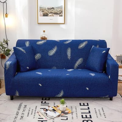 Housses de canapé universelles housses de canapé tout compris pour salon housse de canapé lavable élastique en Polyester 1/2/3/4 places 1-Seat 90-140cm blue
