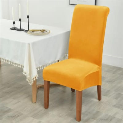 1/2/4/6 stuks Zachte Velours Stoelhoes Elastische Hoge Rug Eetkamerstoelen Zitkussen Effen Kleur Stoelhoes voor Eetkamer Keuken 1Pc chair Cover