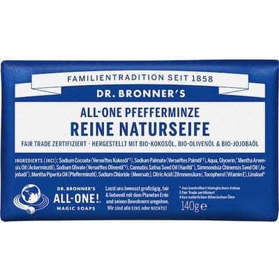 Dr. Bronner's Blokzeep All-One Pepermunt Puur Natuurlijke Zeep Dames 140 g