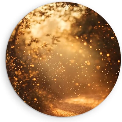 Saammp Muurcirkel Hout - Natuur - landschap - Ø 90 - Wandcirkel - Wanddecoratie Cirkel - Muurdecoratie Woonkamer - Slaapkamer decoratie - Rond Schilderij