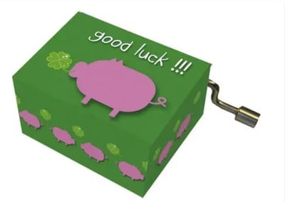 Draai Muziekdoosje Happy Birthday - Good luck!!