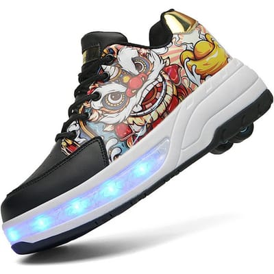 Nieuwe Wegloopschoenen Vierwielige Katrolschoenen Jongens Kinderschoenen met Wielen Meisjes Schaatsschoenen 42 white
