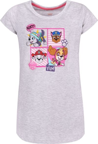 PAW Patrol - Grijs Meisjesnachthemd / Pyjamashirt met Korte Mouwen