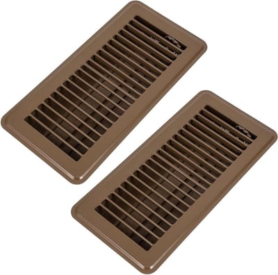 Ventilatieroosters - Vloerroosters - Luchtstroom Regelen - Robuust IJzer - 4 x 10 Inch - Lichtbruin
