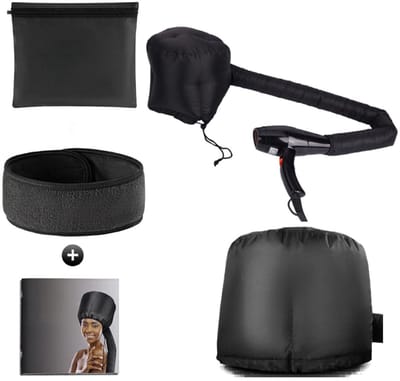 KAD® Droogkap - Haardroger Kap voor Krullen - Hair Dryer Bonnet - Zwart - 7cm x 5cm x 1cm