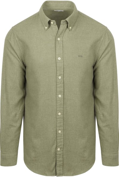 McGregor Overhemd Flanel Melange Sage Groen - Maat S - Heren - Overhemden Casual