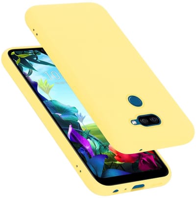 Cadorabo Hoesje geschikt voor LG K40S in LIQUID GEEL - Beschermhoes gemaakt van flexibel TPU silicone Case Cover