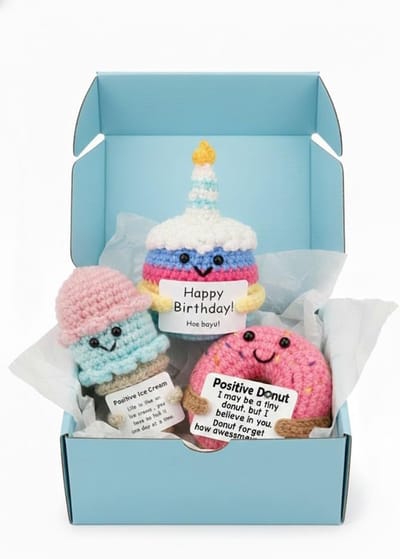 Gehaakte Knuffels - Positieve Poppetjes - Emotionele Steun - Handgemaakt Met Liefde - 8 x 6 x 12 cm - Meerkleurig