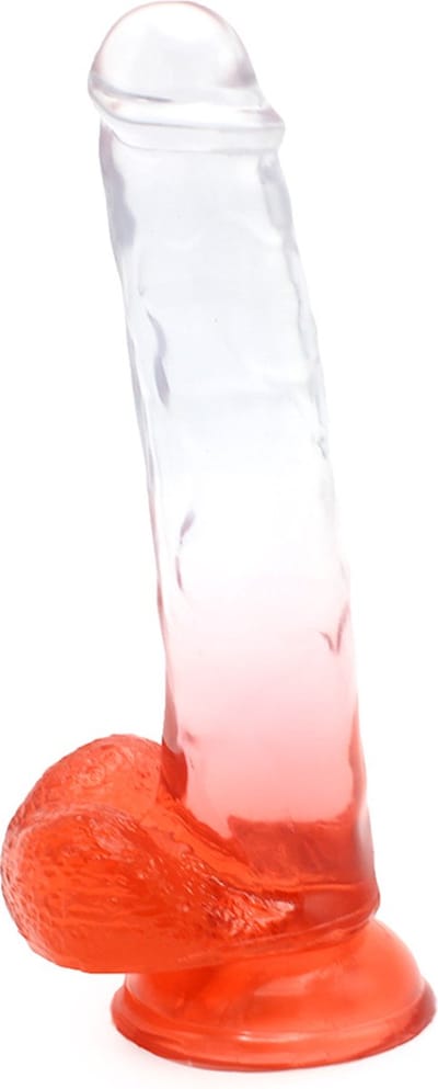 Kiotos Cox Color - Gekleurde Dildo 06 - 22,5 x 4,2 cm - Transparant/Rood