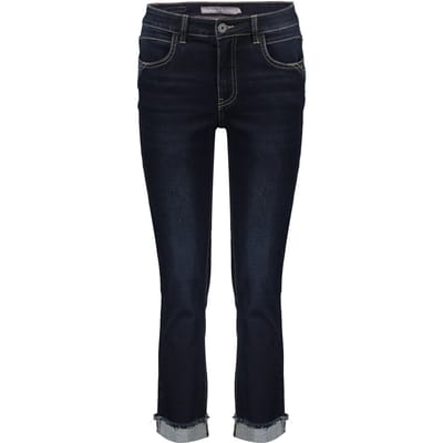 Geisha Jeans Turn-up Dark Blue Black Denim Size: XXL | Straight Pants Outlet | Dames | Blauw