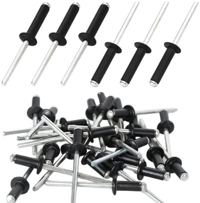 Dailygoods- Klinknagels 100 stuks - Aluminium - Brede kop - Blindklinknagels - Geschikt voor metaal/hout/kunststof - 4,8 mm x 13 mm