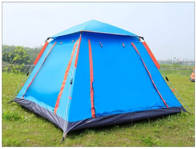 Lexorion Pop-up Tent 2-4 Personen – Waterafstotend Automatische Kampeertent en Pop-up Tent – Snel Opzetbaar in 1 Minuut – Festival, Strand & Outdoor – 210D Oxford – Inclusief Draagtas & Muggengaas - Blauw