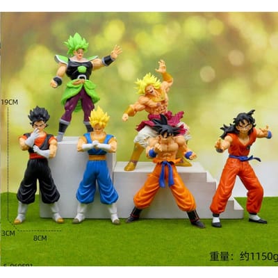 Duurzaam 18cm 6STuks Dragon Ball Z Super Goku Vetega Majin Buu Freeza Beerus Whis Mark Karin Gotenks PVC Figuren Anime Verzamelaar Model NO BOX beige
