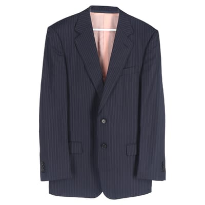 Ermenegildo Zegna gestreepte single-breasted blazer en broekset in marineblauwe wol