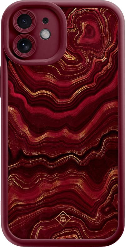 Casimoda® hoesje - Geschikt voor iPhone 11 - Agate Rood - Effen telefoonhoesje met lensbescherming - Siliconen/TPU - Backcover - Rood