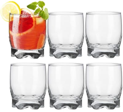 Excellent Houseware Drinkglazen Tumblers Odessa - transparant glas - 6x stuks - 245 ml - waterglazen - sapglazen