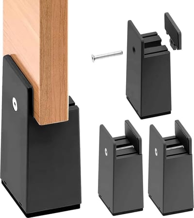 Meubelverhoging 10 cm - Verstelbare tafelverhoging met schroefklem Stoelverhoger - Bedverhoger voor 10-37 mm breedte Vierkante Meubelverhogingen - Tafelverhoger - Bedverhoger