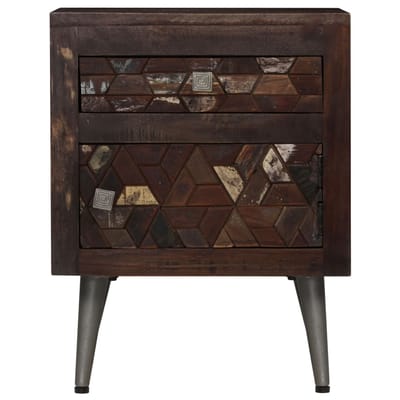 vidaXL - Nachtkastje - 40x30x50 - cm - massief - gerecycled - hout