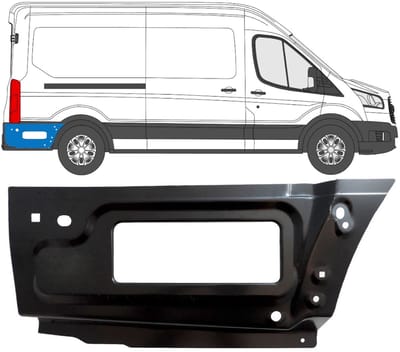 Reparatiepaneel achter spatbord achterste deel voor Ford Transit 2014- / Rechts